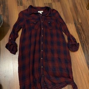 Maternity flannel dress